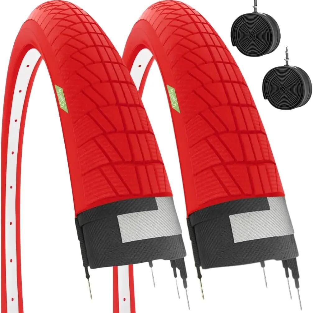 2 tyres red 20x1.75+tubes, tyres bike 20x1.75 graziella EV