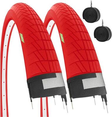 2 copertoni rossi 20x1.75 + camere pneumatici bici 20 x 1.75 graziella EV