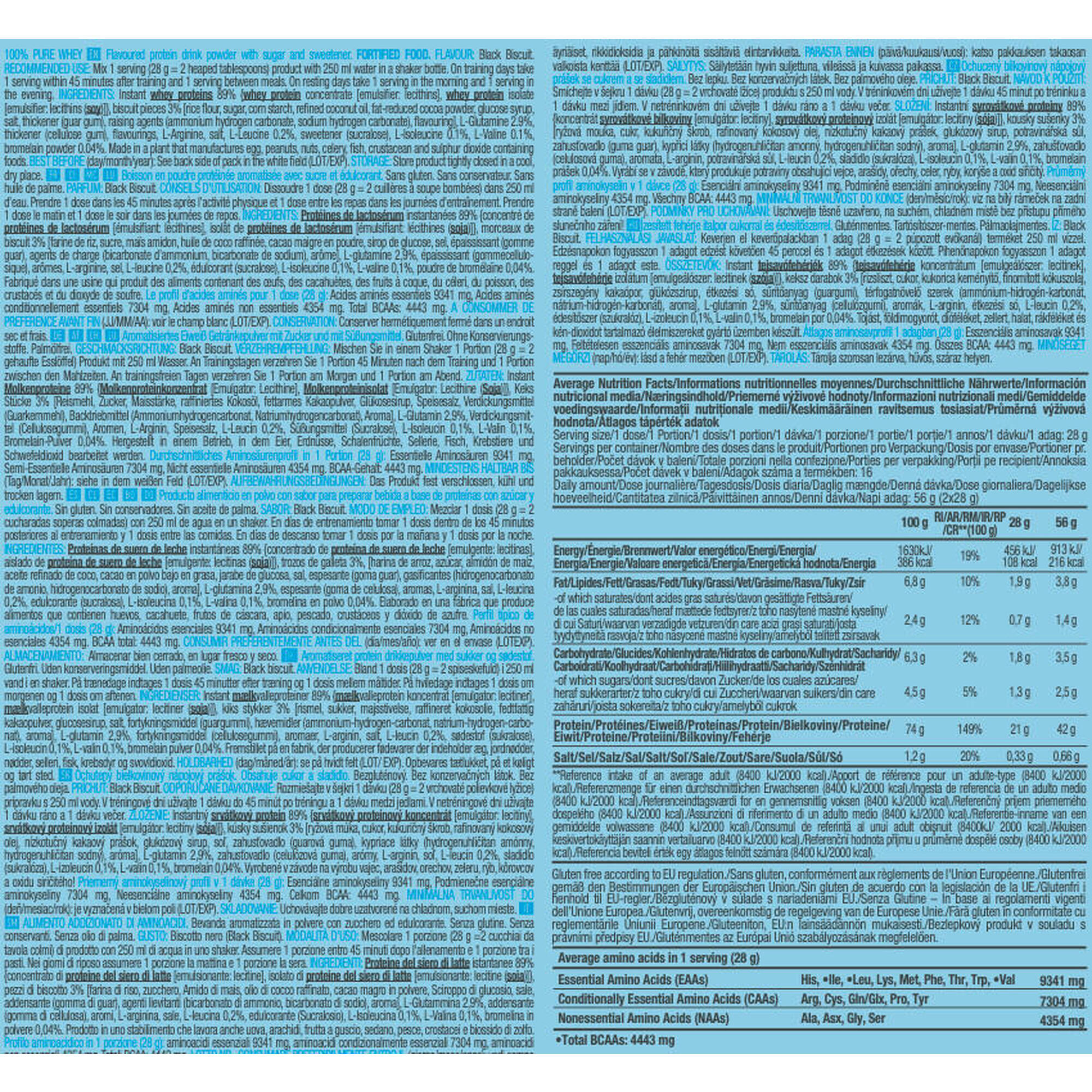 Biotechusa - Whey Concentrée - 100% Pure Whey - Biscuit Noir - Isolat De Whey - 1 Kg - Decathlon