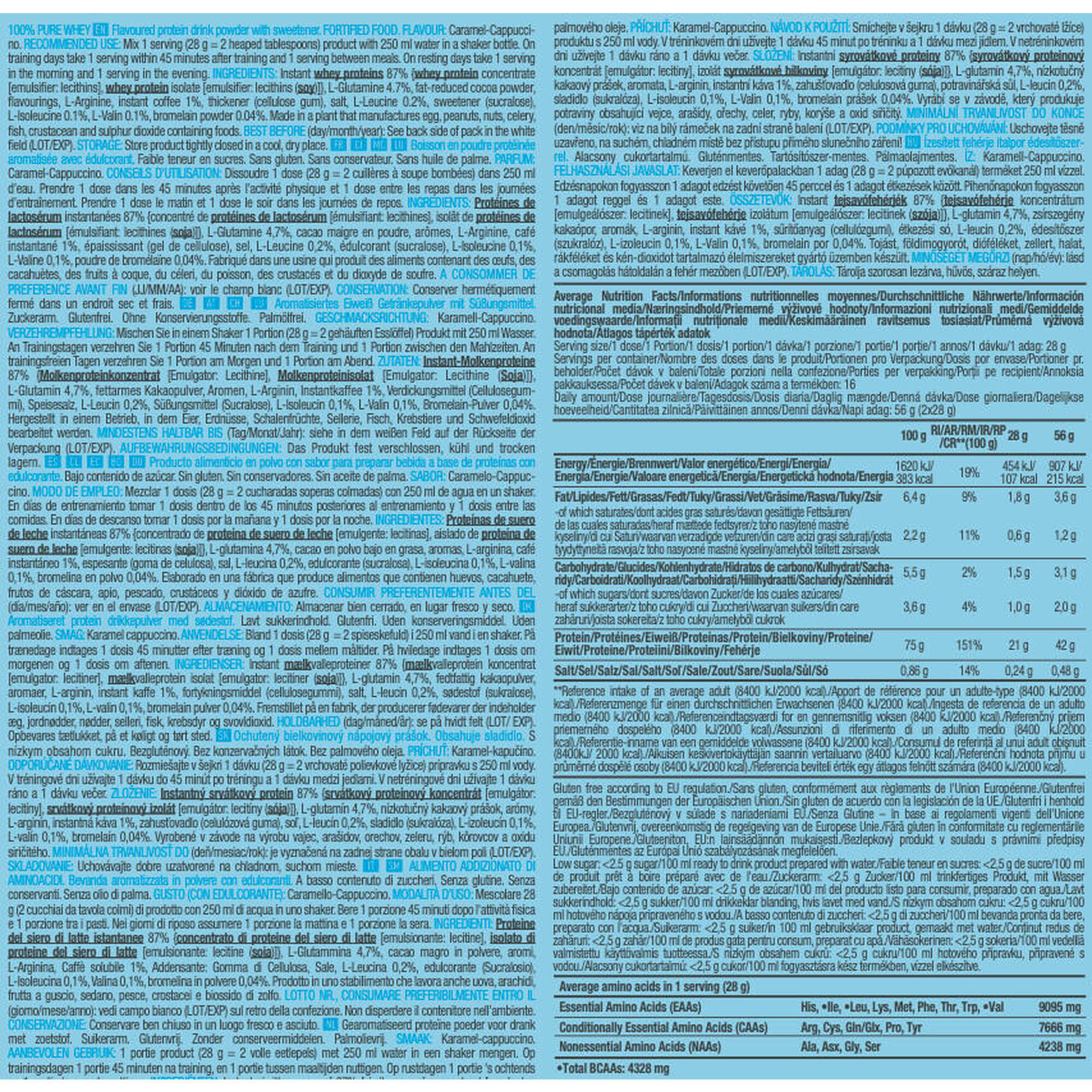 Biotechusa - Whey Concentrée - 100% Pure Whey - Cappuccino Au Caramel - Isolat De Whey - 1 Kg - Decathlon