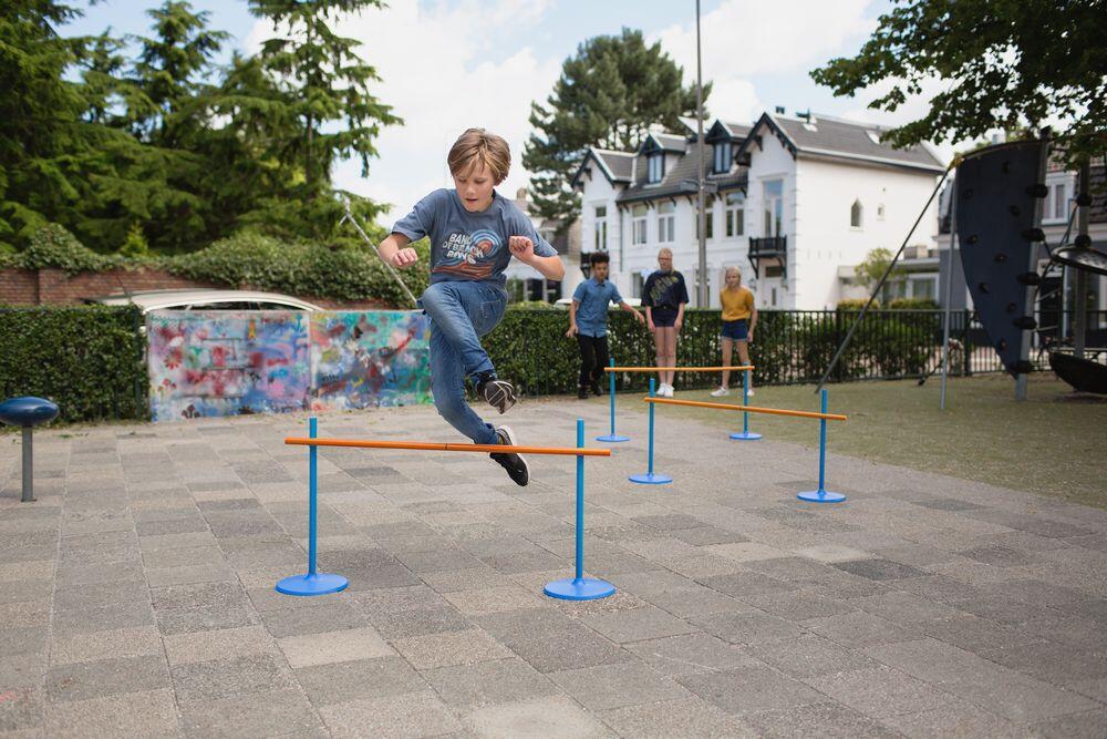 Course de haies avec 3 obstacles réglables pour enfants - jeu de plein air 3/5