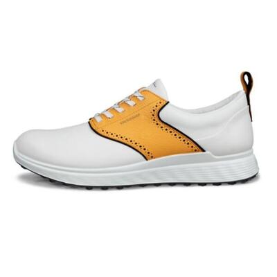 Ecco m golf s-casual heren golfschoenen wit geel zwart