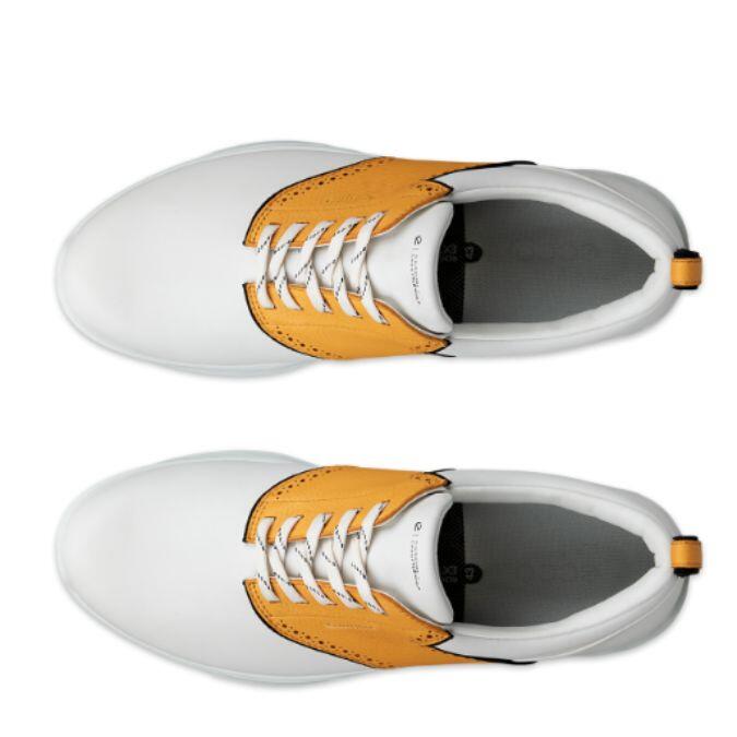 Chaussures de golf Ecco M Golf S-Casual pour homme, blanc, jaune et noir 5/5