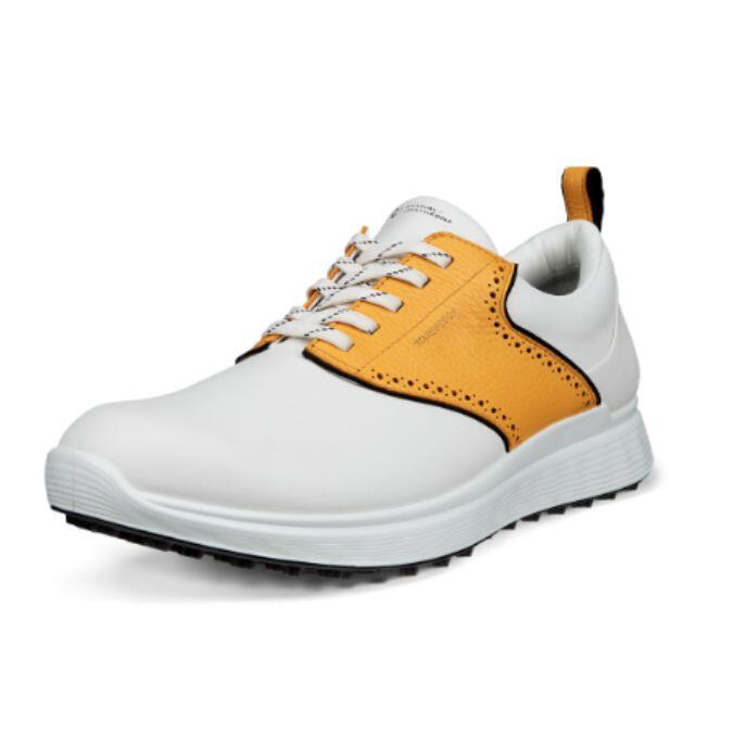 Chaussures de golf Ecco M Golf S-Casual pour homme, blanc, jaune et noir 3/5
