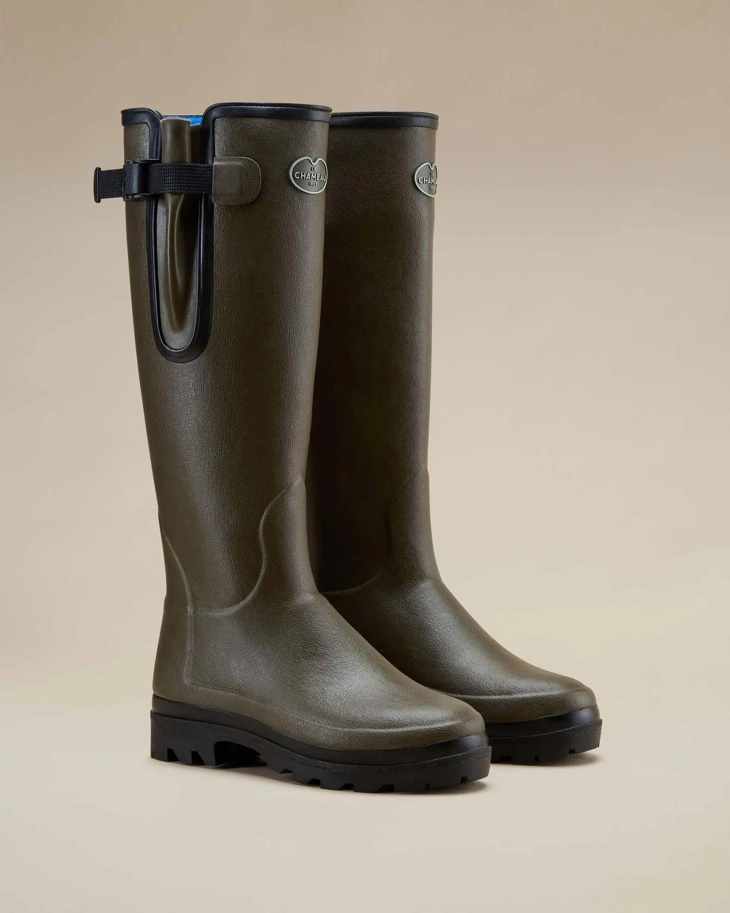 Bottes Vierzonord Femme Le Chameau Doublées Néoprène Vert Chameau - 38 2/6
