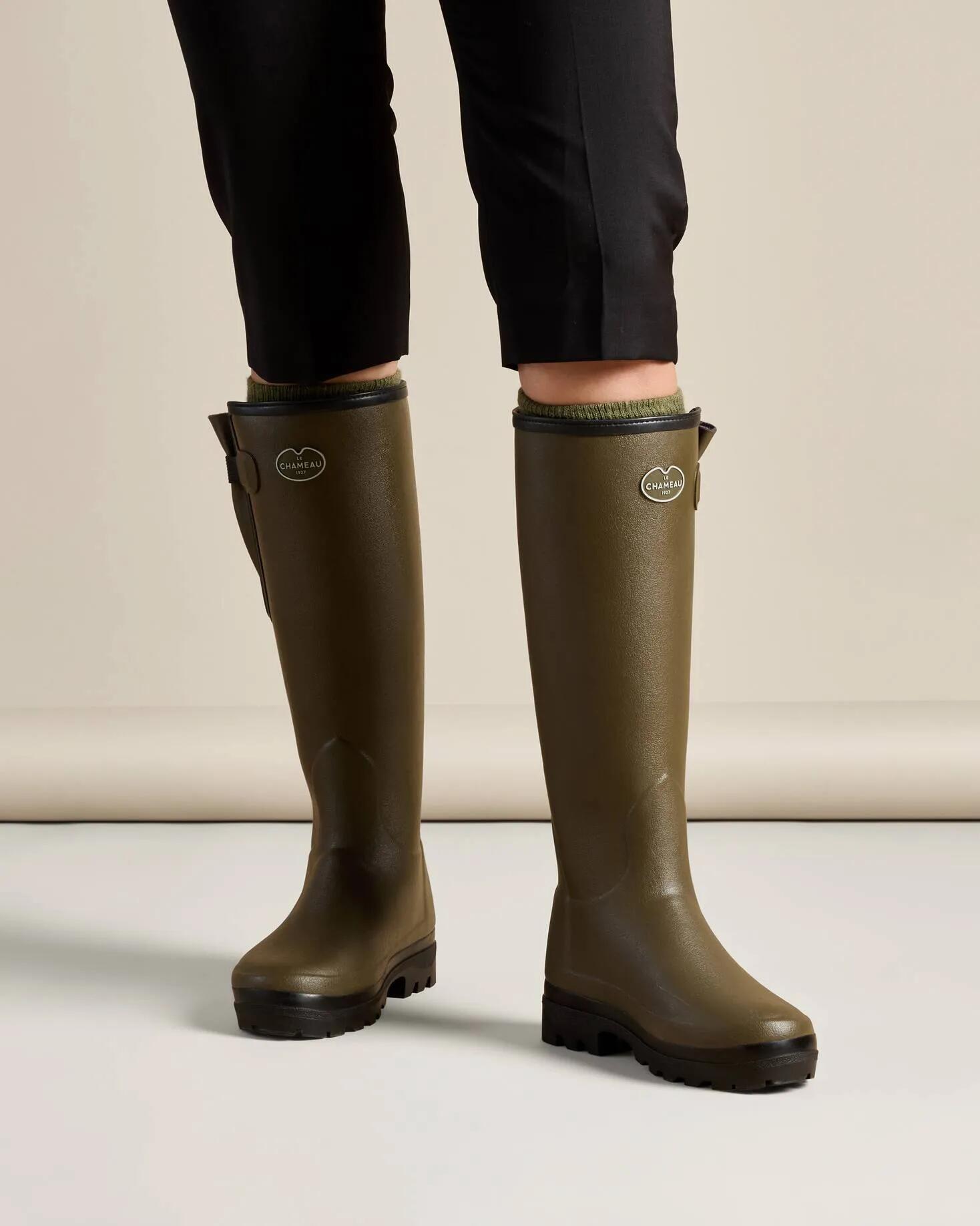 Bottes Vierzonord Femme Le Chameau Doublées Néoprène Vert Chameau - 38 6/6