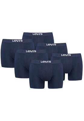 BOXERS 6 Pack Levi's Solid Herren Boxershorts Unterwäsche aus Bio-Baumwolle