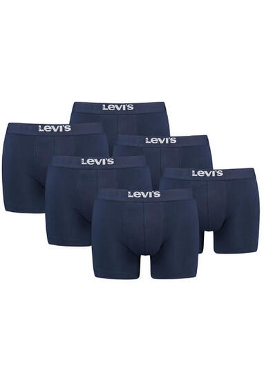 BOXERS 6 Pack Levi's Solid Herren Boxershorts Unterwäsche aus Bio-Baumwolle