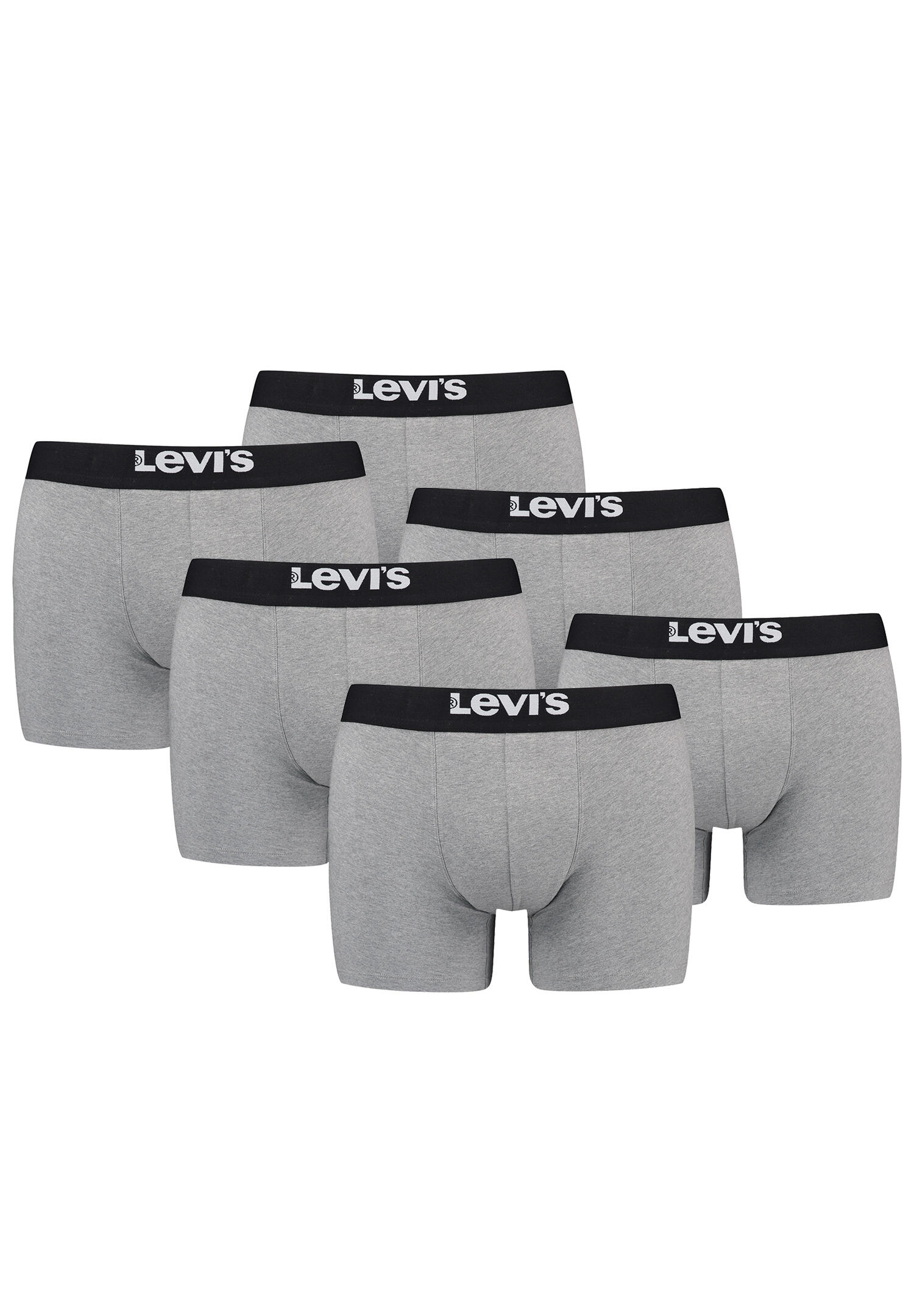 LEVI'S BOXERS 6 Pack Levi's Solid Herren Boxershorts Unterwäsche aus Bio-Baumwolle