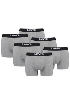 BOXERS 6 Pack Levi's Solid Herren Boxershorts Unterwäsche aus Bio-Baumwolle