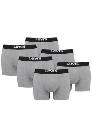 BOXERS 6 Pack Levi's Solid Herren Boxershorts Unterwäsche aus Bio-Baumwolle