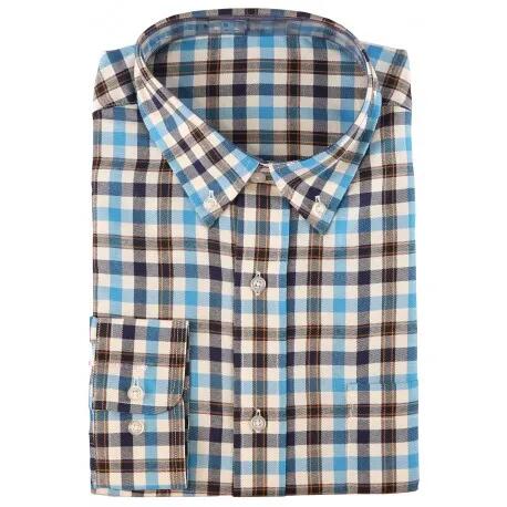 Chemise De Chasse à Carreaux Somlys 512 Bleu - 40 1/1
