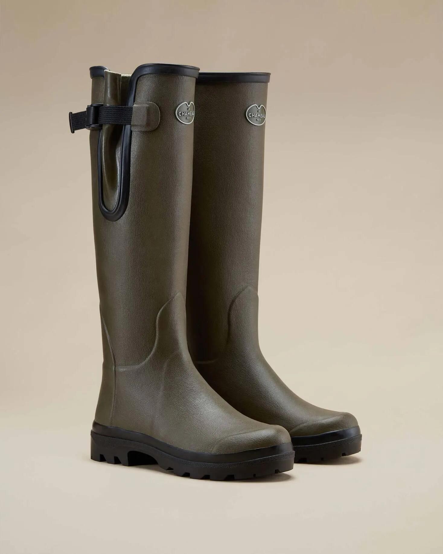 Bottes Vierzon Femme Le Chameau Doublées Jersey Vert Chameau 2/6