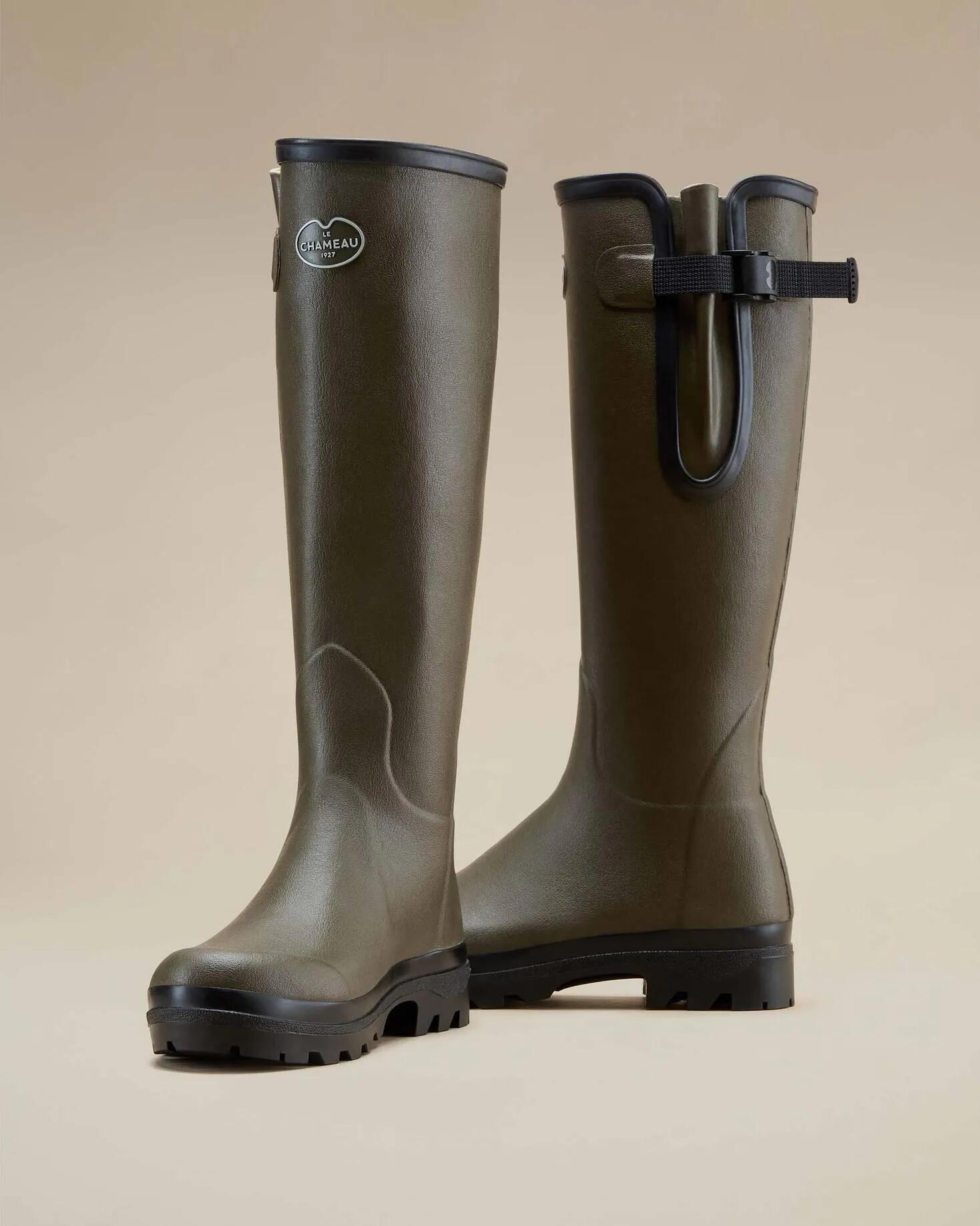 Bottes Vierzon Femme Le Chameau Doublées Jersey Vert Chameau 5/6