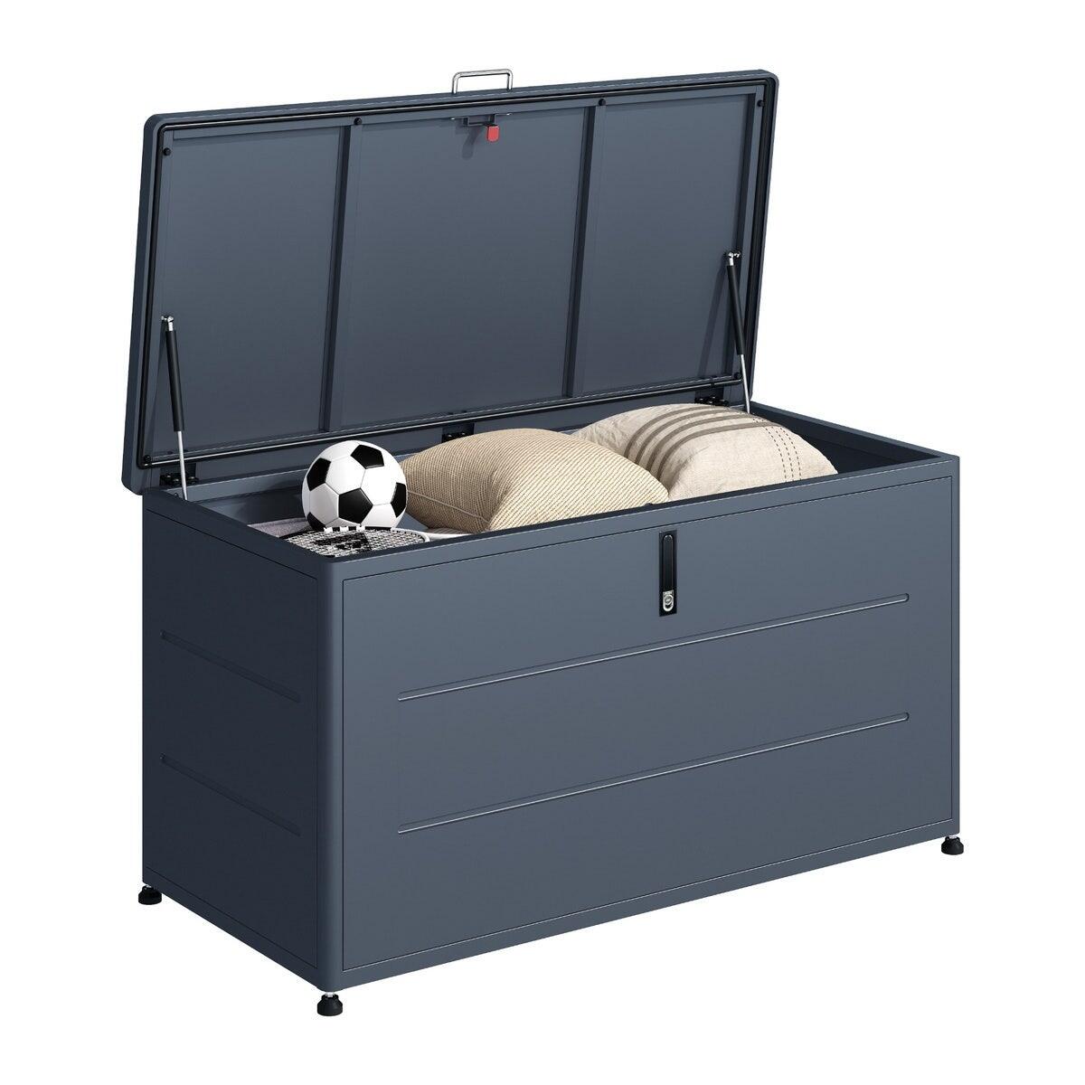 Coffre de jardin métal 330 L anthracite 2/7