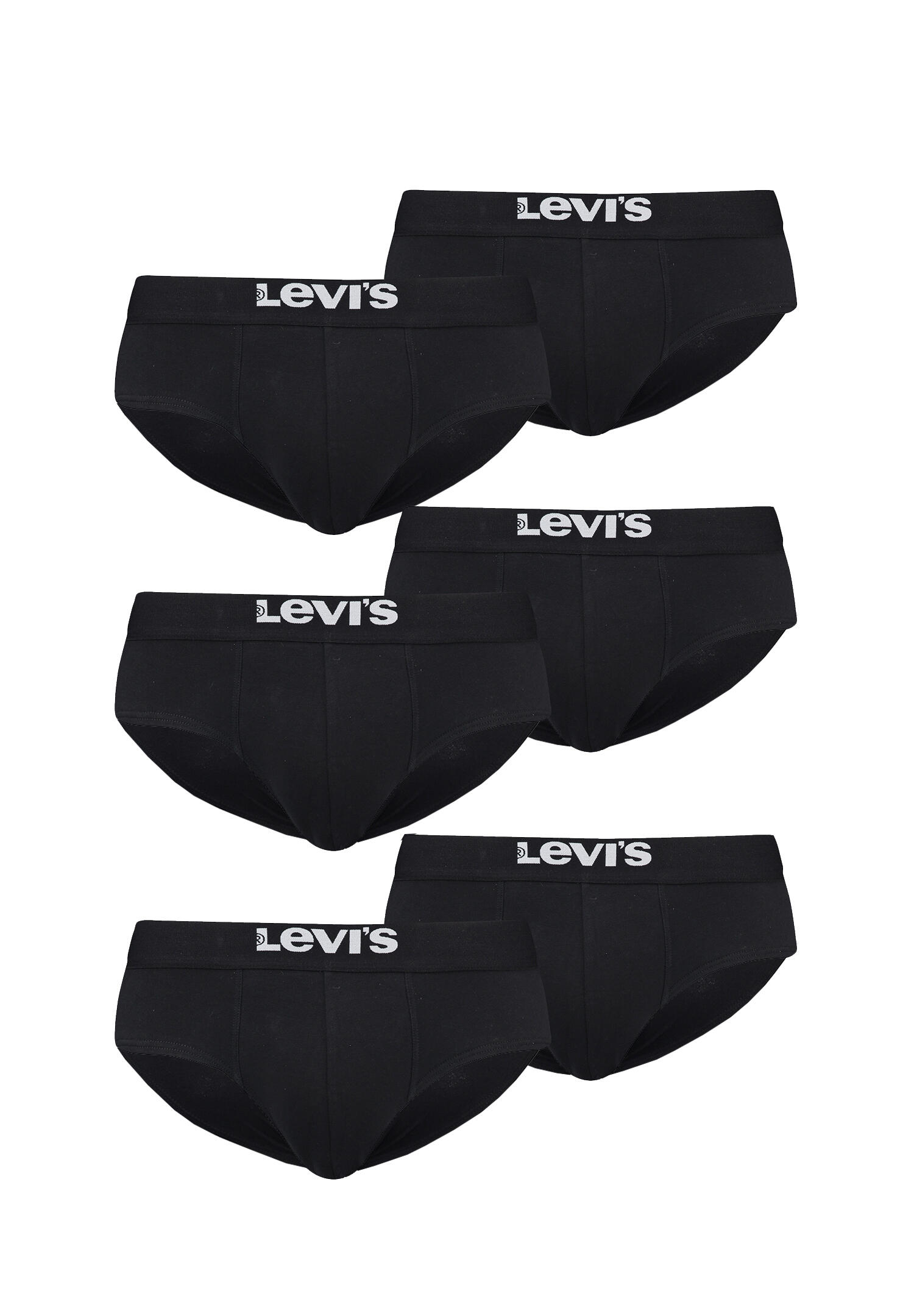 LEVI'S BOXERS 6 Pack Levi's Solid Basic Herren Slips Unterwäsche aus Bio-Baumwolle
