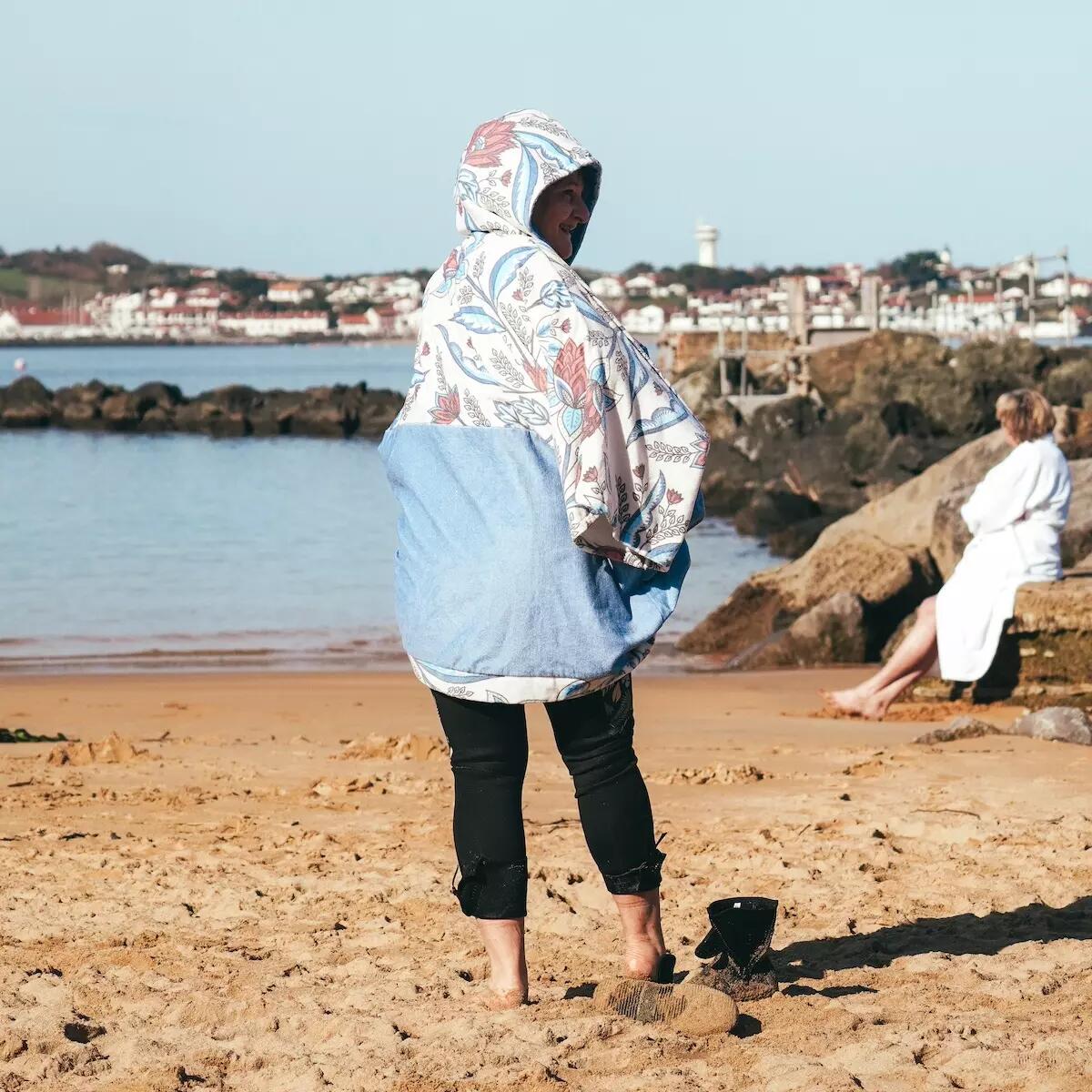 MELLOW SEA Poncho surf algodão biológico bolso canguru Original