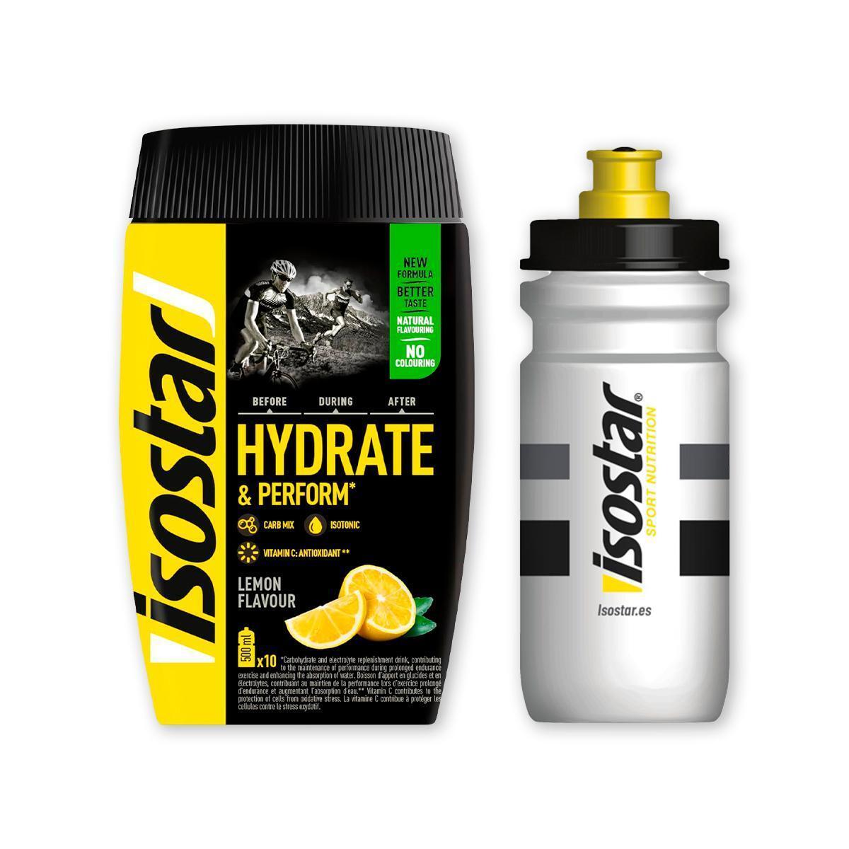 ISOSTAR Isostar Bote Polvo Limón 400g + Bidon Winter White