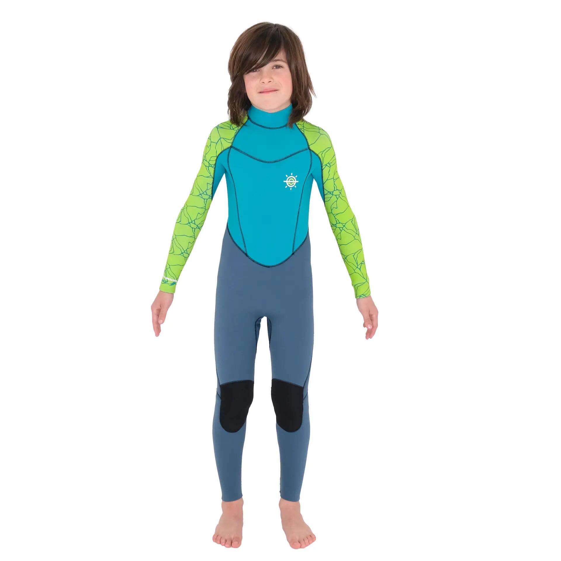 Mellow Sea - Combinaison Garçon Junior Back Zip 4/3 Mm - Surf'n'lifesaving - Combinaison Néoprène - Bleu -  6 À 8 Ans - Decathlon