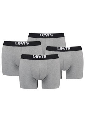 BOXERS 4 Pack Levi's Solid Herren Boxershorts Unterwäsche aus Bio-Baumwolle