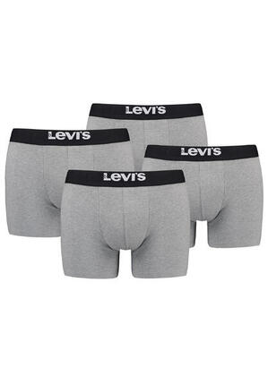 BOXERS 4 Pack Levi's Solid Herren Boxershorts Unterwäsche aus Bio-Baumwolle