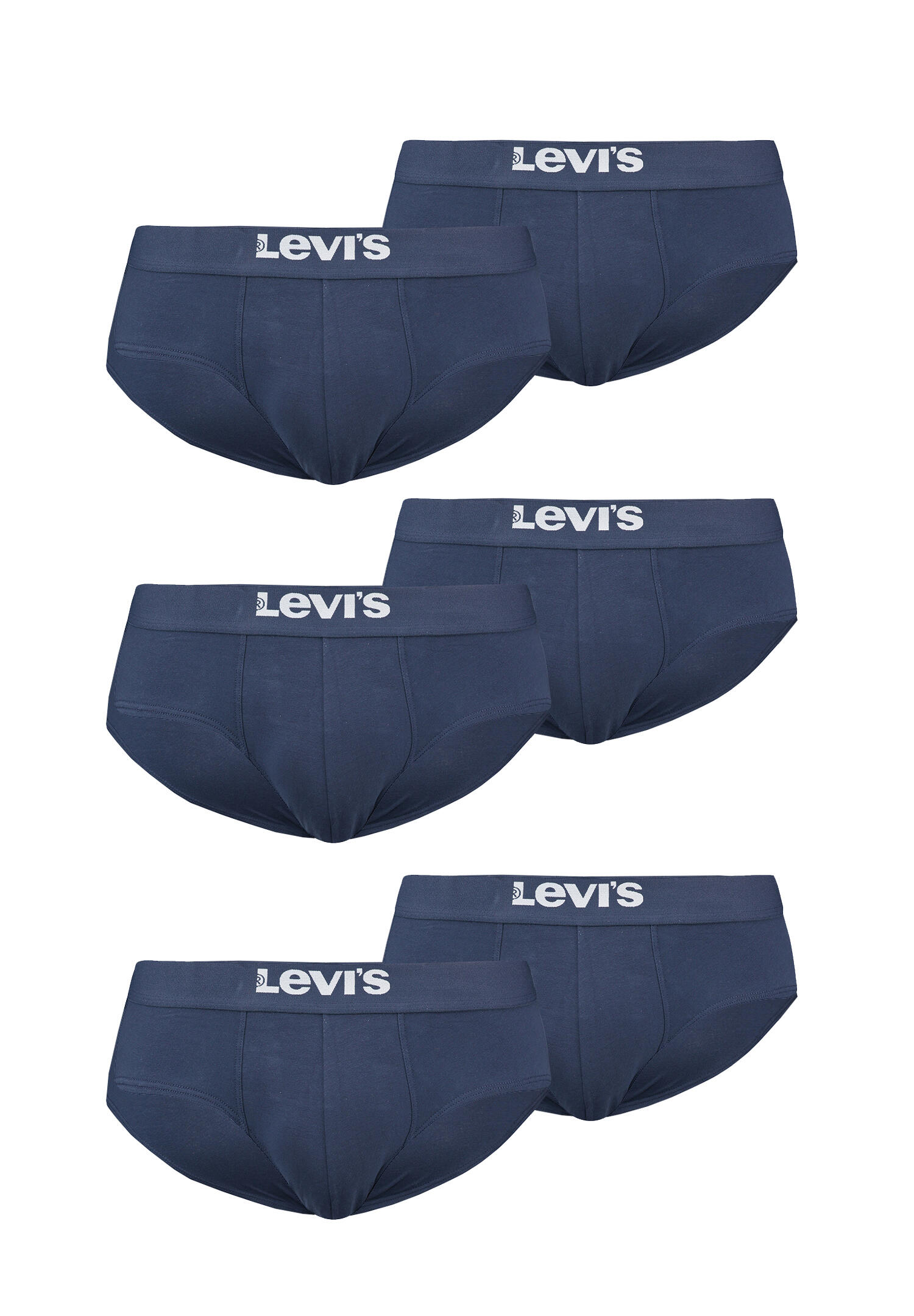LEVI'S BOXERS 6 Pack Levi's Solid Basic Herren Slips Unterwäsche aus Bio-Baumwolle