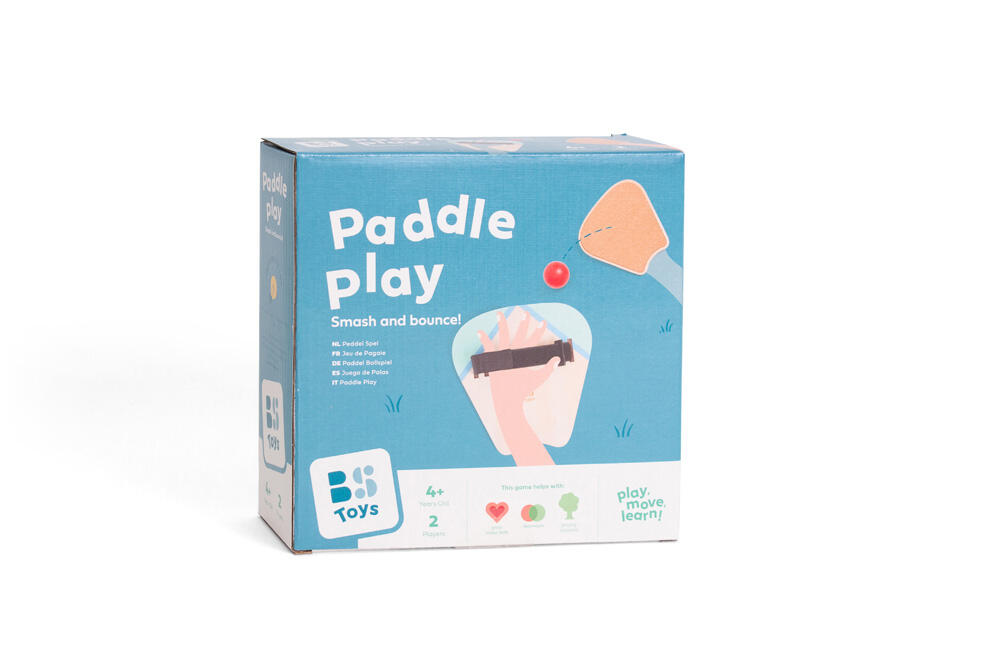 Padelracket set van hout voor kinderen - buitenspeelgoed - 2 rackets en 1 bal 7/8