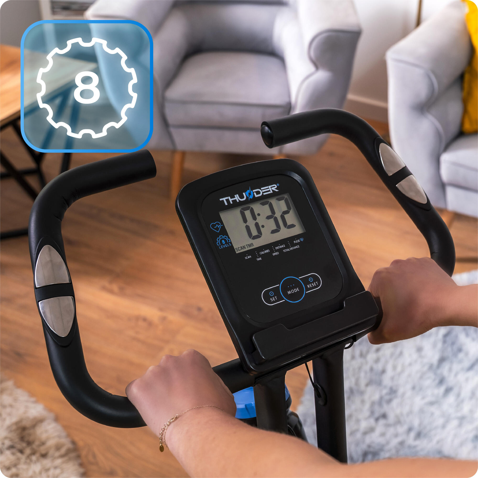 Vélo d'appartement TINY magnétique X-BIKE 8 niveaux de résistance 3/8