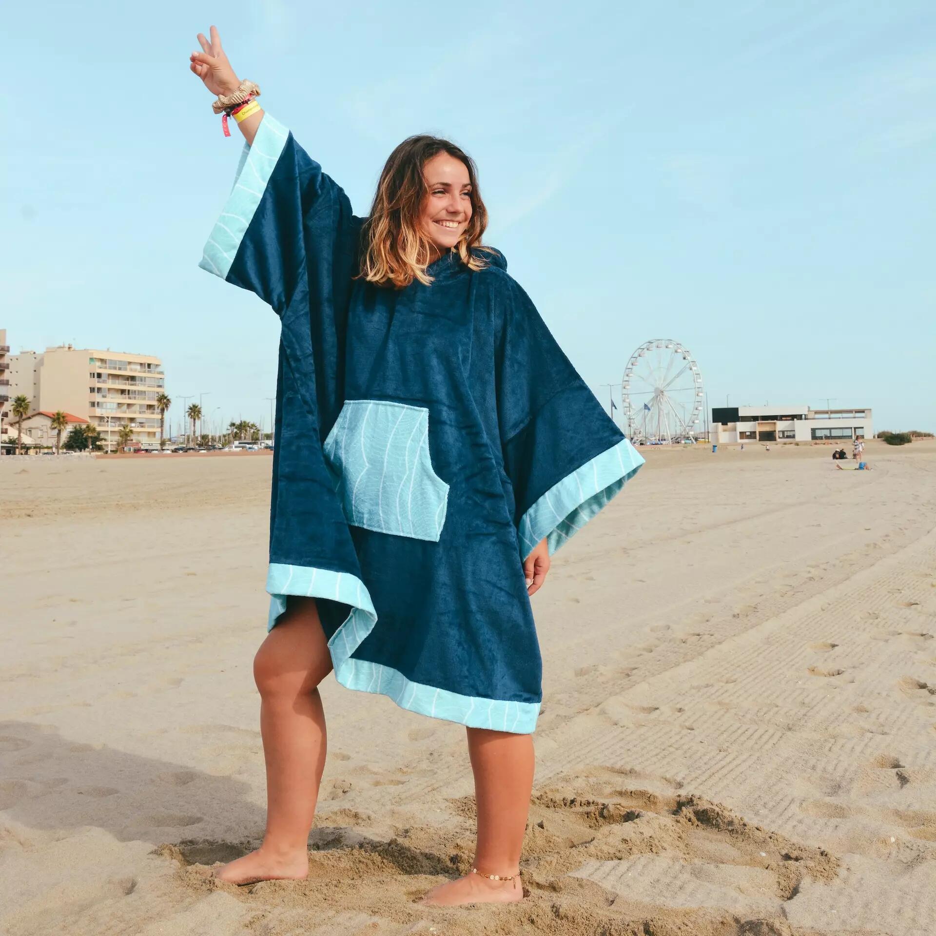 MELLOW SEA Poncho surf algodão biológico bolso canguru Original