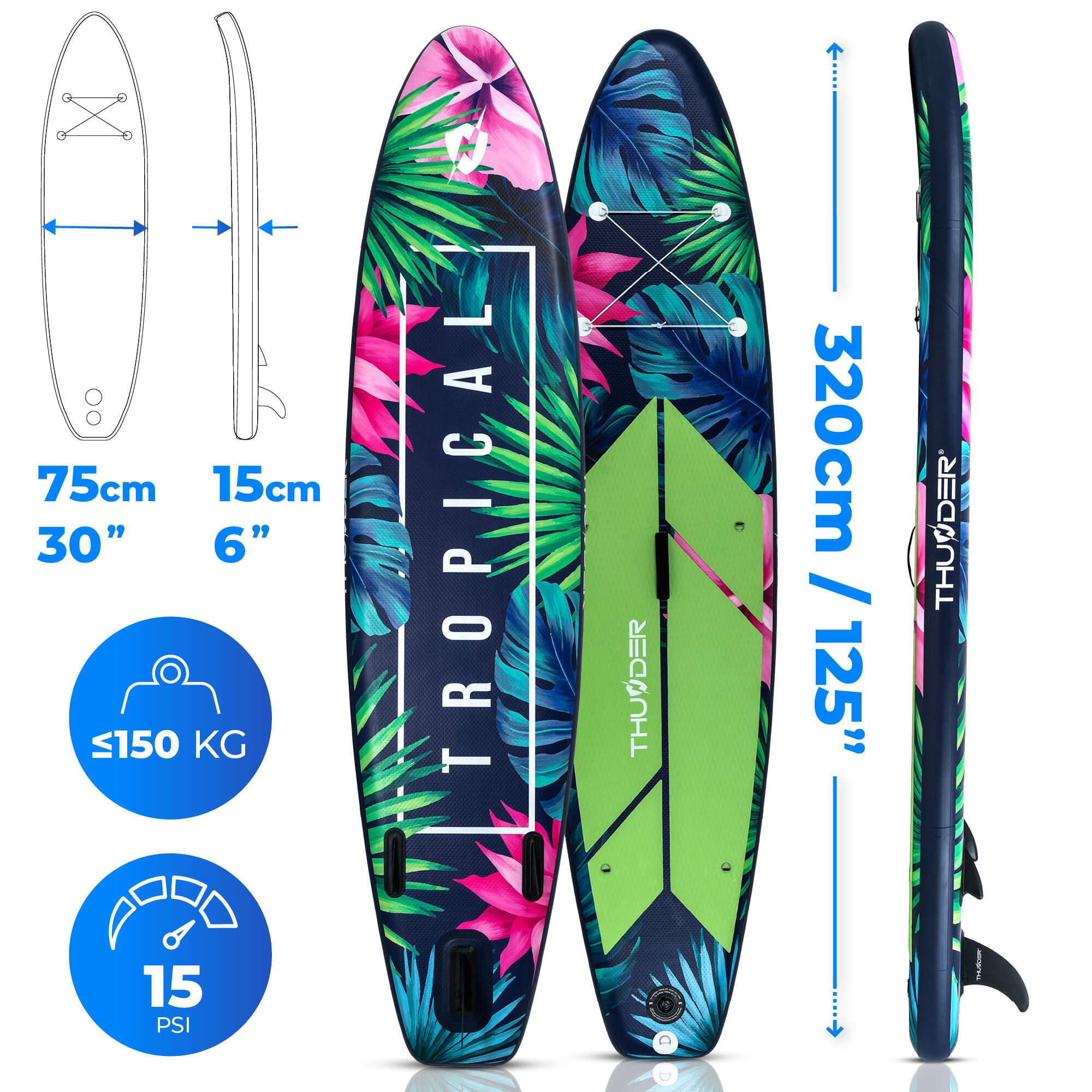 Planche de SUP gonflable avec accessoires THUNDER TROPI 320cm 2/8