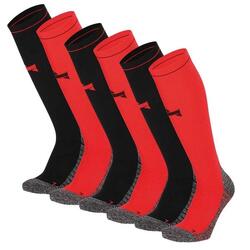 Xtreme Chaussettes de compression de course à pied 6 paires Multicolore Rouge