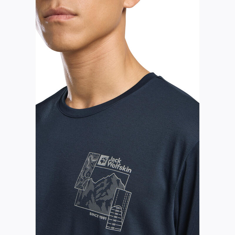Tricou de drumeție pentru bărbați Jack Wolfskin Vonnan Graphic