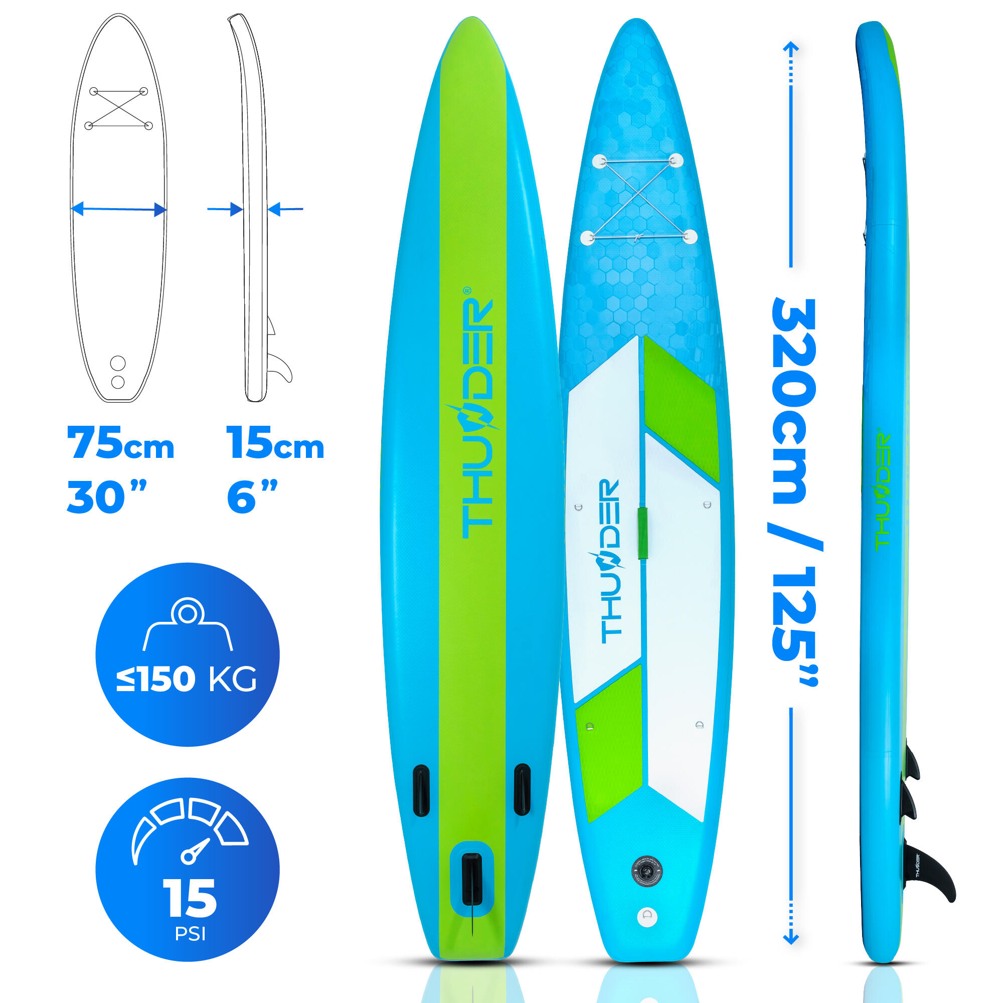 Planche de SUP gonflable avec accessoires THUNDER ITTO 380cm 2/8