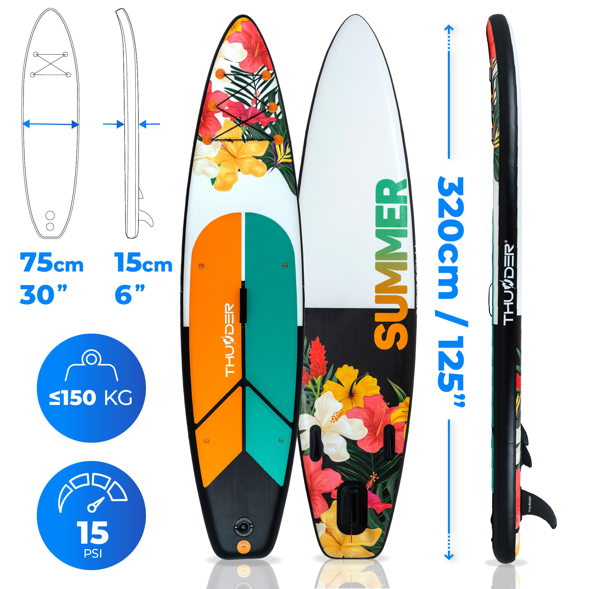 Opblaasbaar SUP-board met accessoires THUNDER NOX 320cm 2/8