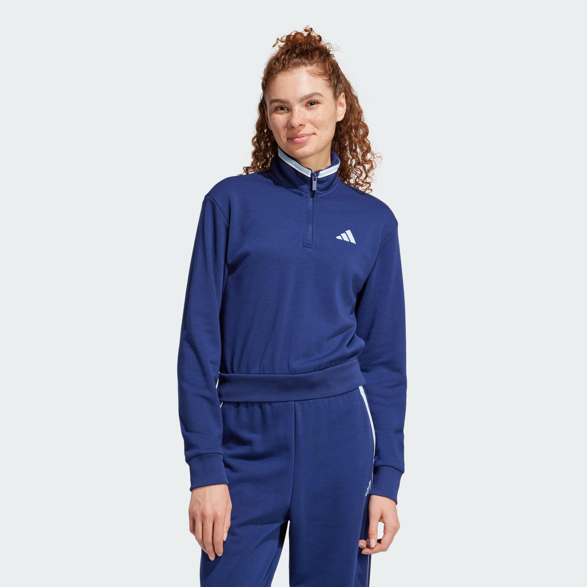 Bluza dresowa Essentials Color Pop French Terry Crop Quarter-Zip