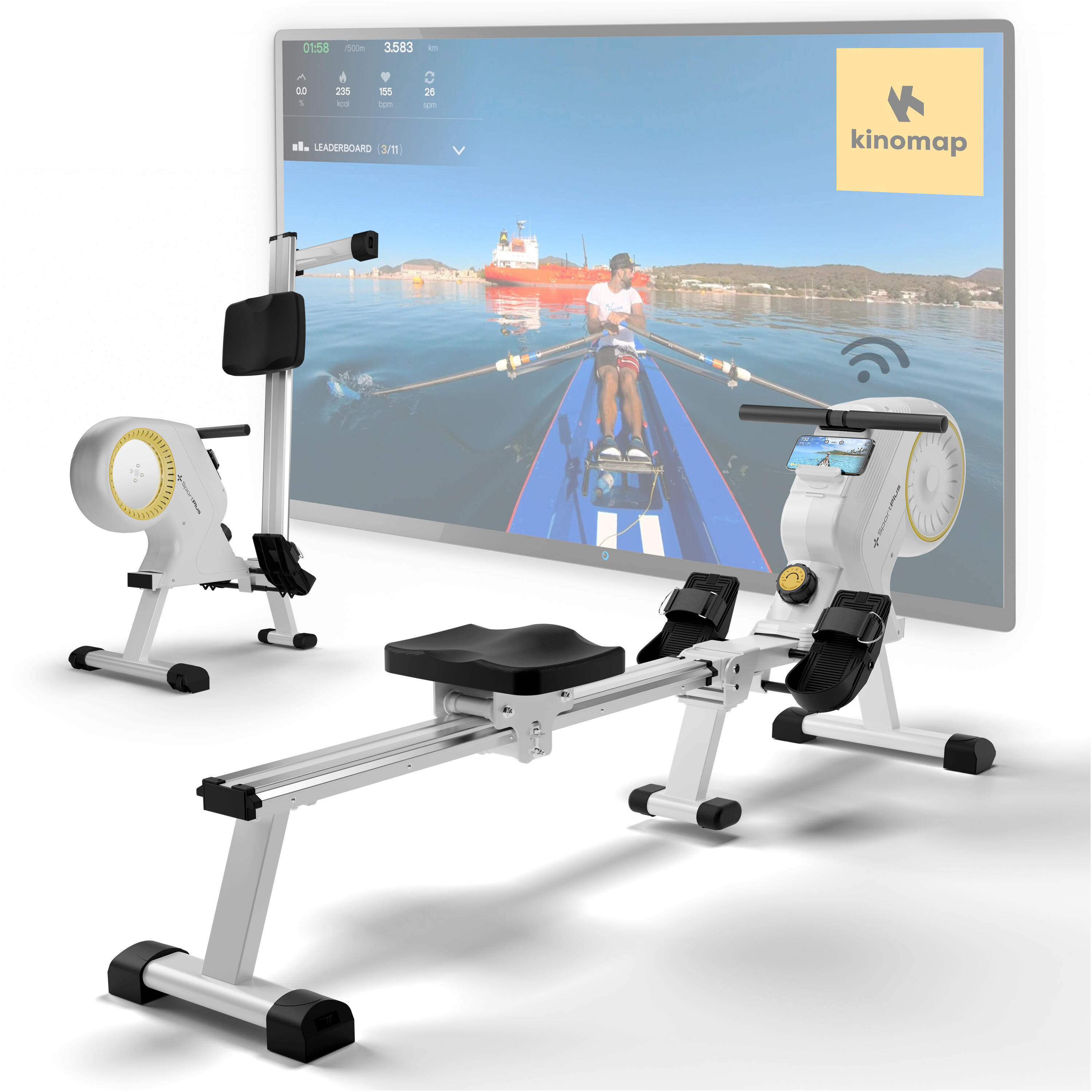 Sportplus - Rameur Sportplus Avec Niveaux De Résistance, Frein Magnétique, Fonction Pliable - Rameur - Blanc - No Size - Decathlon