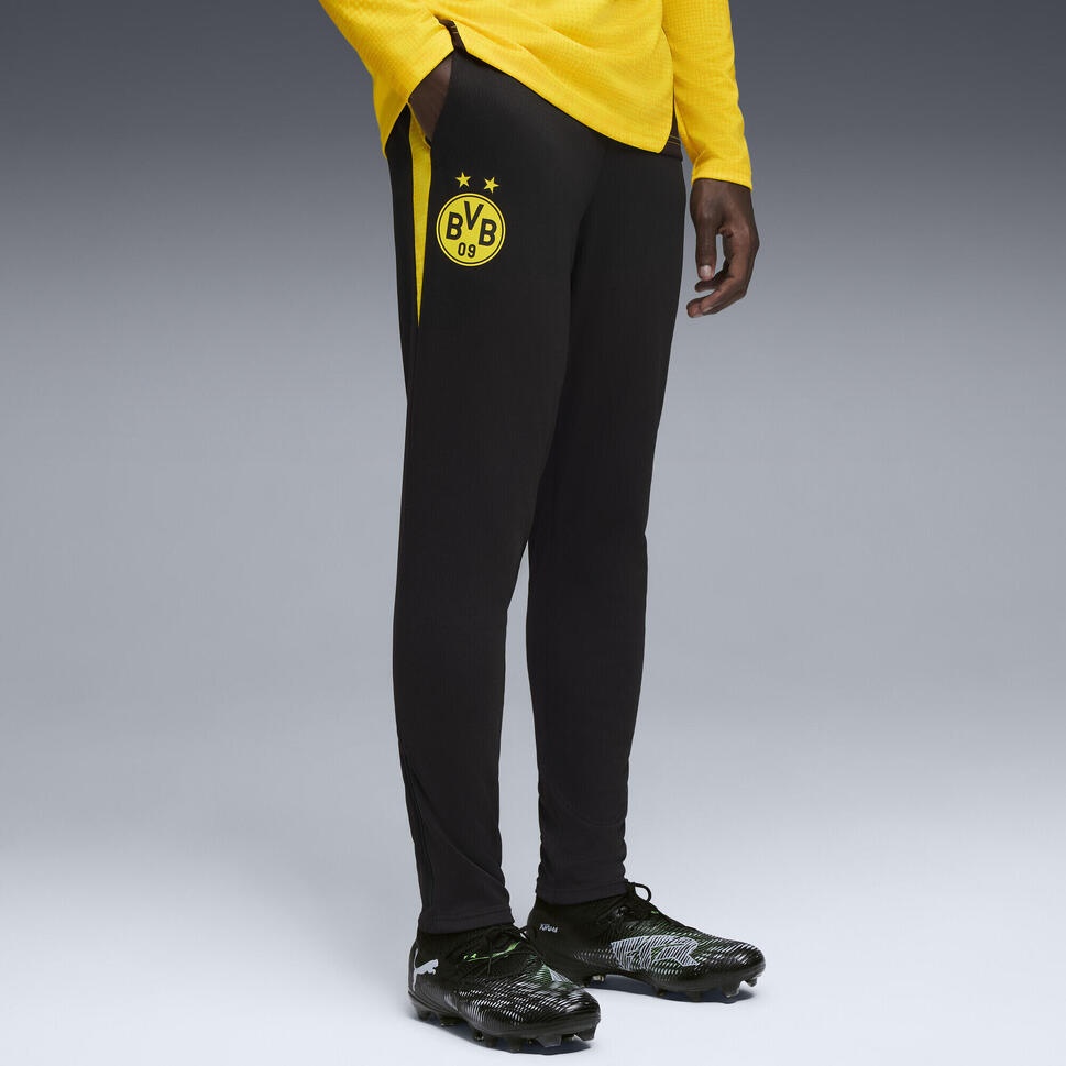 Męskie spodnie treningowe Borussia Dortmund PUMA Black Faster Yellow
