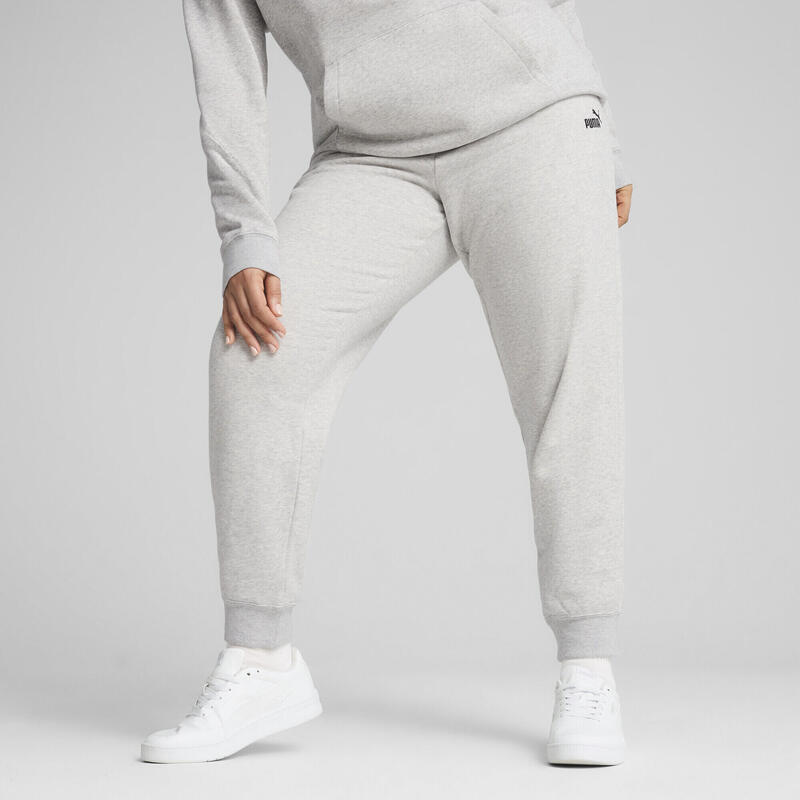 Pantalon alergare femei talie elastică Essentials Small No. 1 Logo, gri deschis