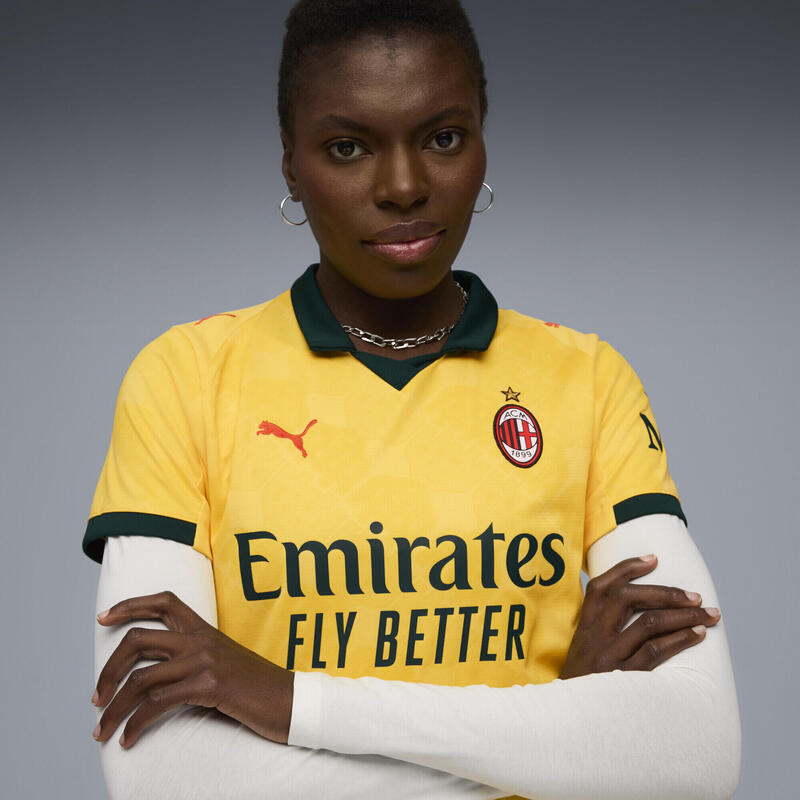 Tricou fotbal femei emblemă ac milan, Mesh Panouri 25/26 Ausweichtrikot, galben