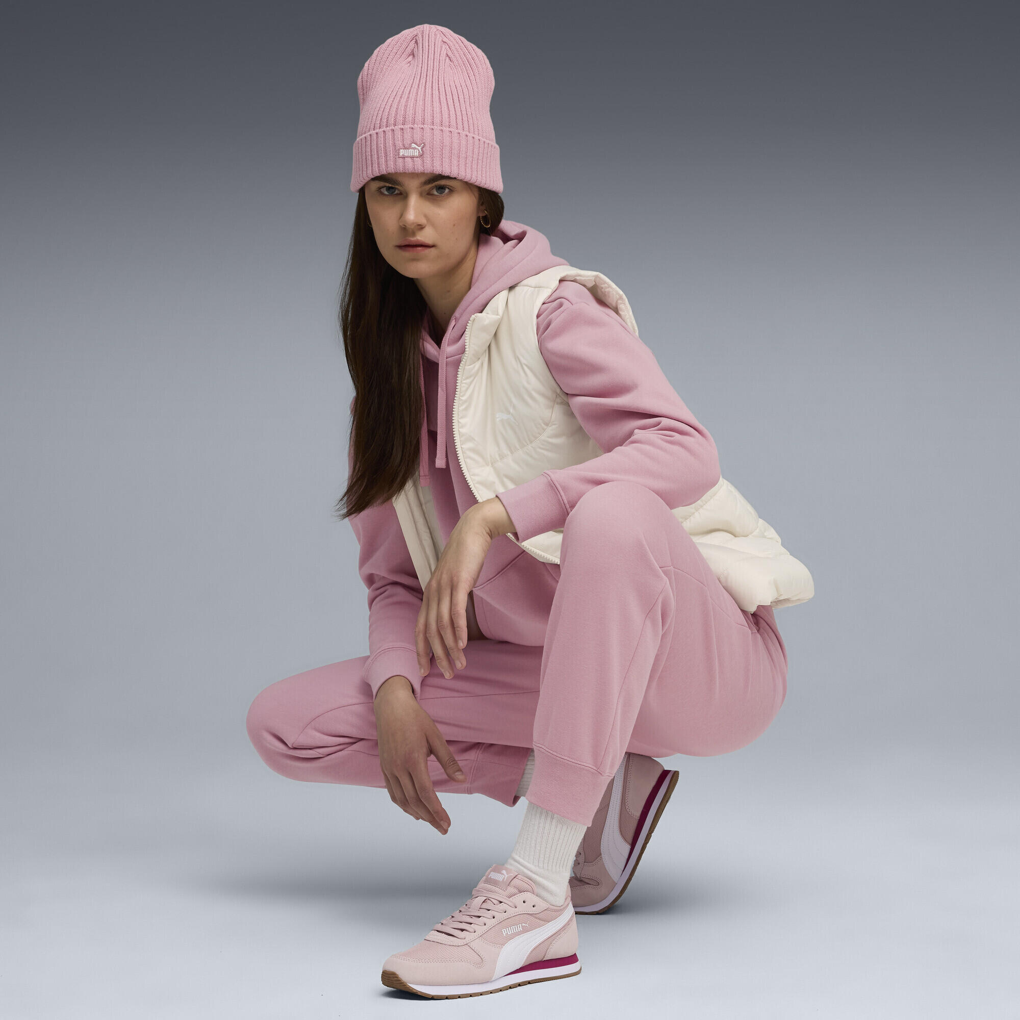Fato-de-treino corrida mulher confortável Poised Pink PUMA 4/5