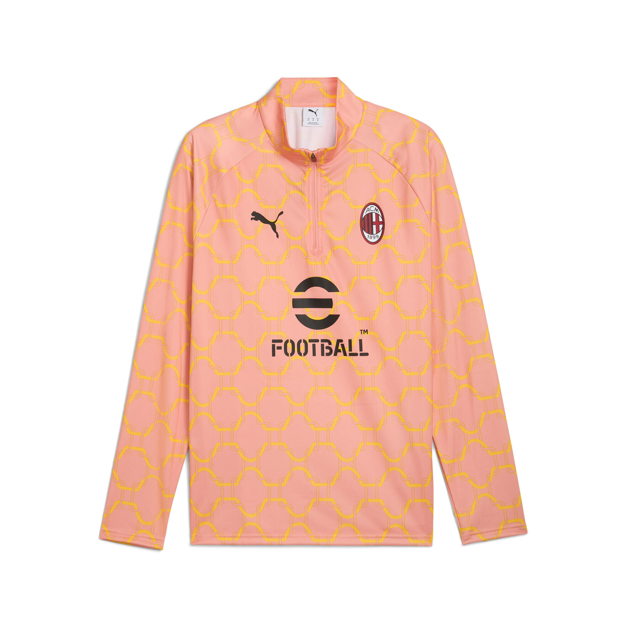 Puma - Haut D'Avant-match À 1/4 Zip Ac Milan Homme Puma - T-shirt Manches Courtes - Jaune|rose - Decathlon