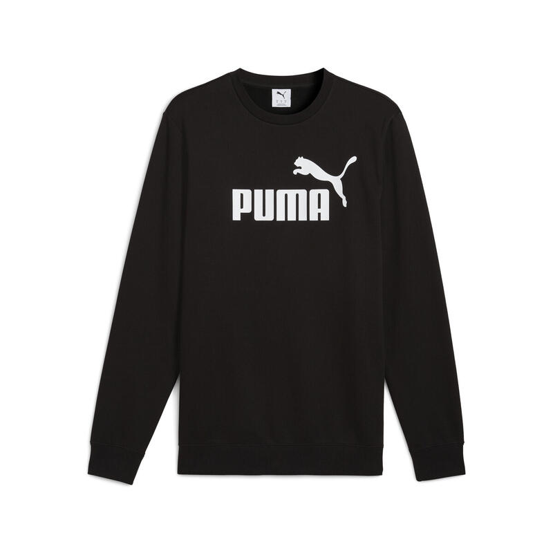 Pulover alergare bărbați logo fleece Essentials No. 1 Logo Crewneck, gri PUMA