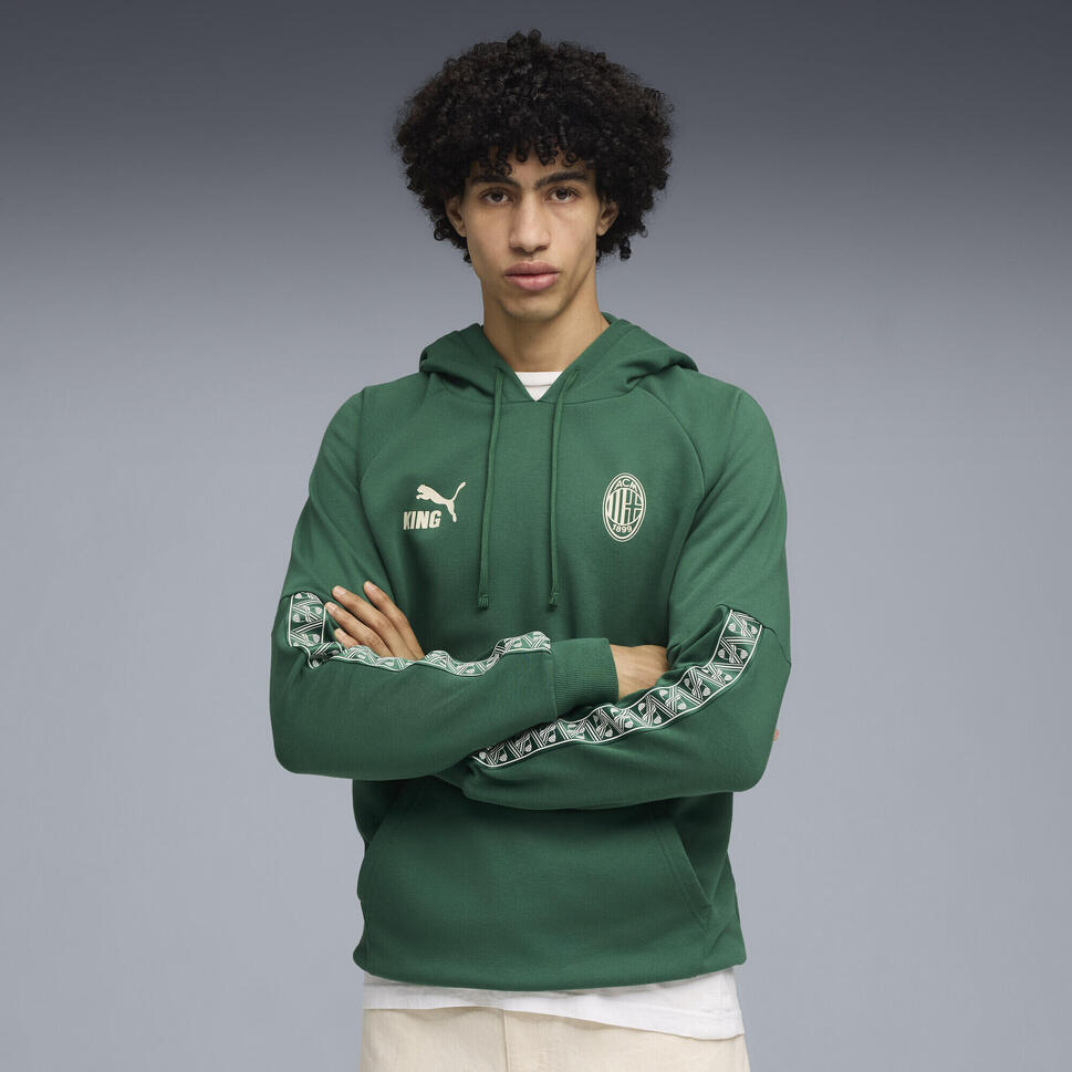 Męska bluza z kapturem AC Milan KING PUMA Vine Alpine Snow Green White