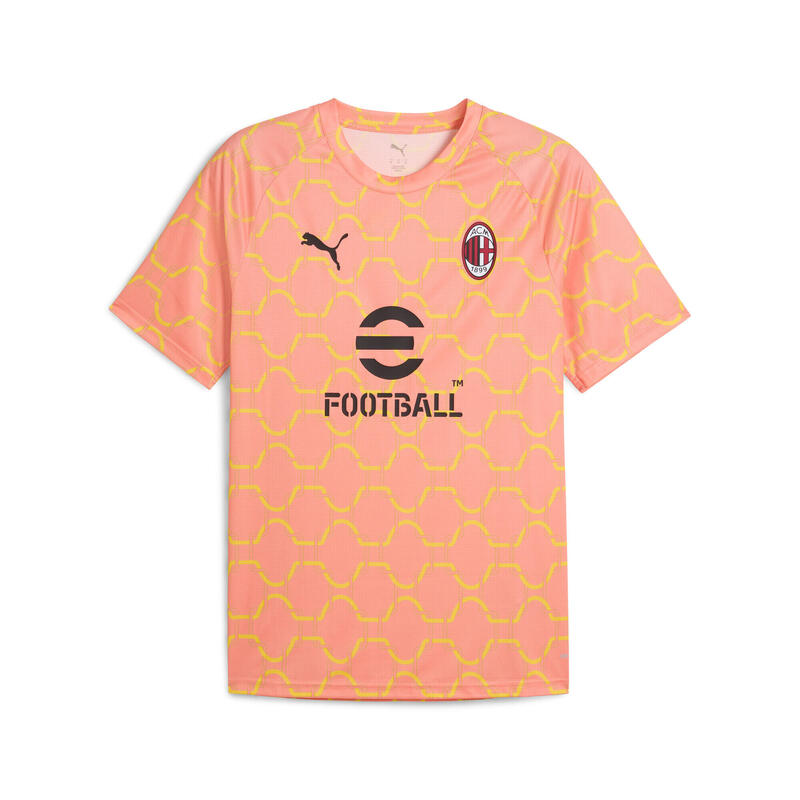 Męska koszulka przedmeczowa AC Milan PUMA Pink Fruit Sunny Yellow