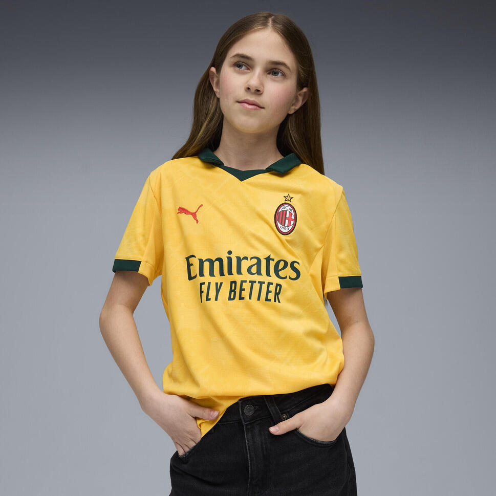 Młodzieżowa trzecia koszulka AC Milan 25/26 PUMA Sunny Yellow Dark Myrtle Green