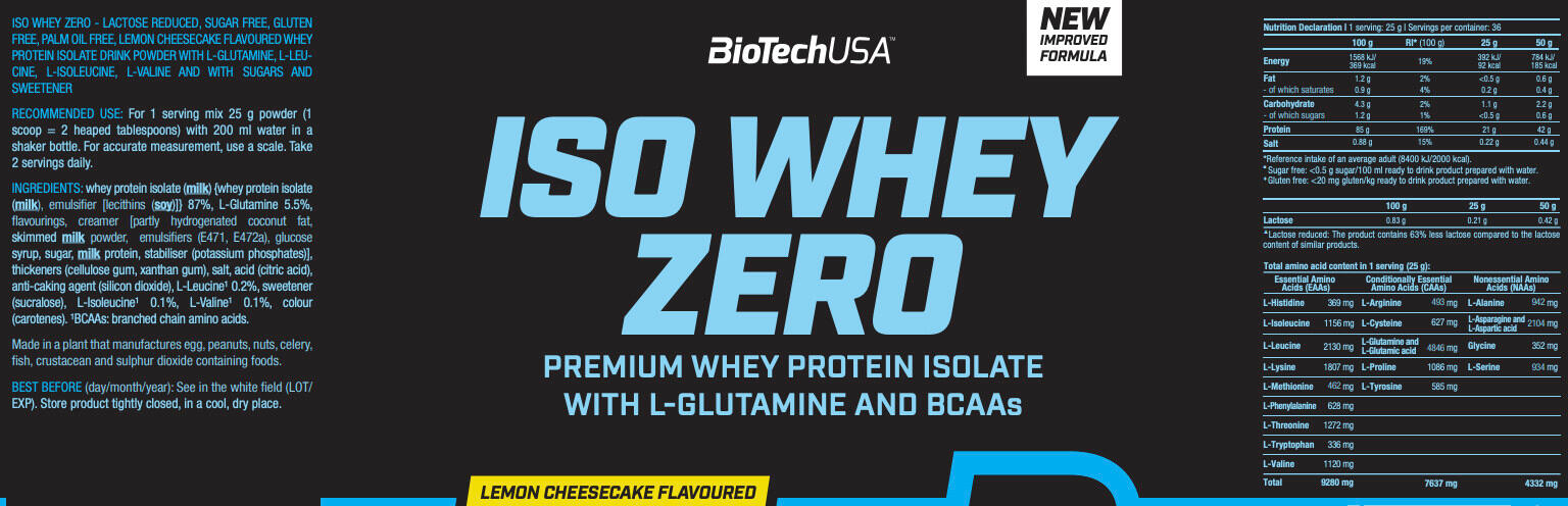 BioTechUSA Iso Whey Zero 908 gr 3/4
