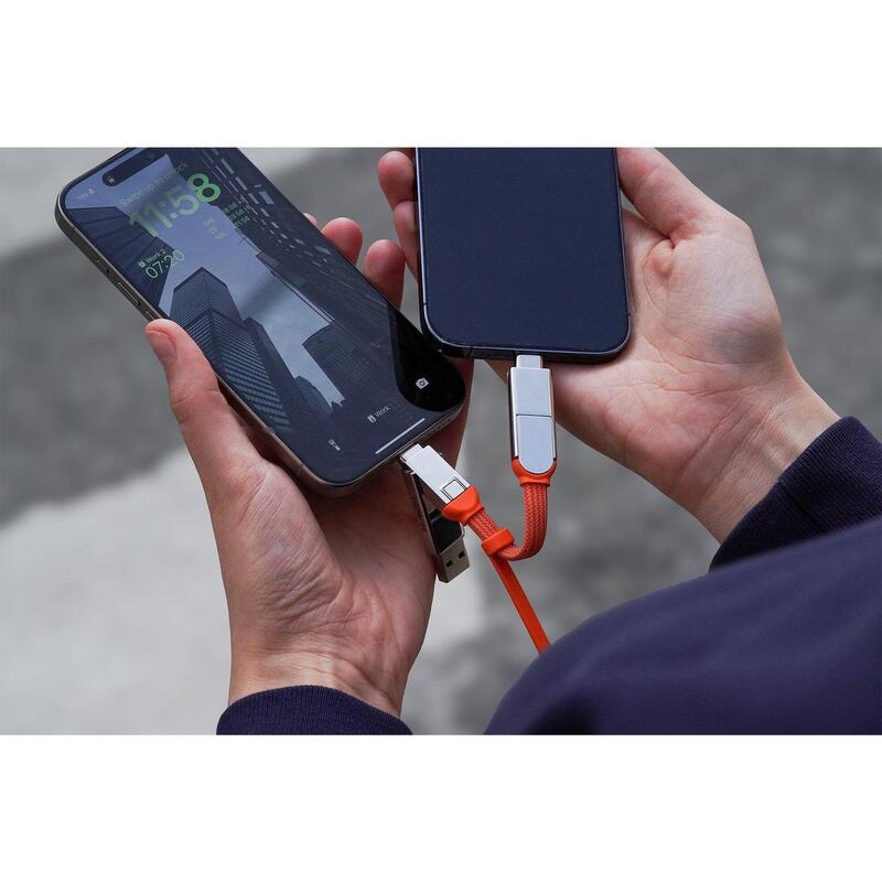 inCharge XS - Cablu de încărcare USB-C - 4 în 1 - 240W - Portocaliu