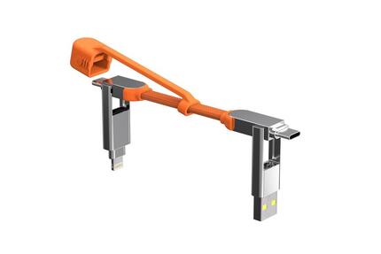 inCharge XS - Câble de charge USB-C - 4-en-1 - 240W - Orange