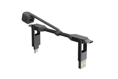 inCharge XS - Cavo portachiavi 4-in-1 | Ricarica rapida 240W | USB-C e