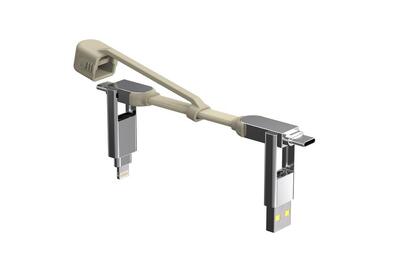 inCharge XS - Cavo portachiavi 4-in-1 | Ricarica rapida 240W | USB-C e